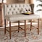 Baxton Studio Alira Beige Upholstered Walnut Wood Button Tufted Bar Stool Bench 160-9947 - alternate 8